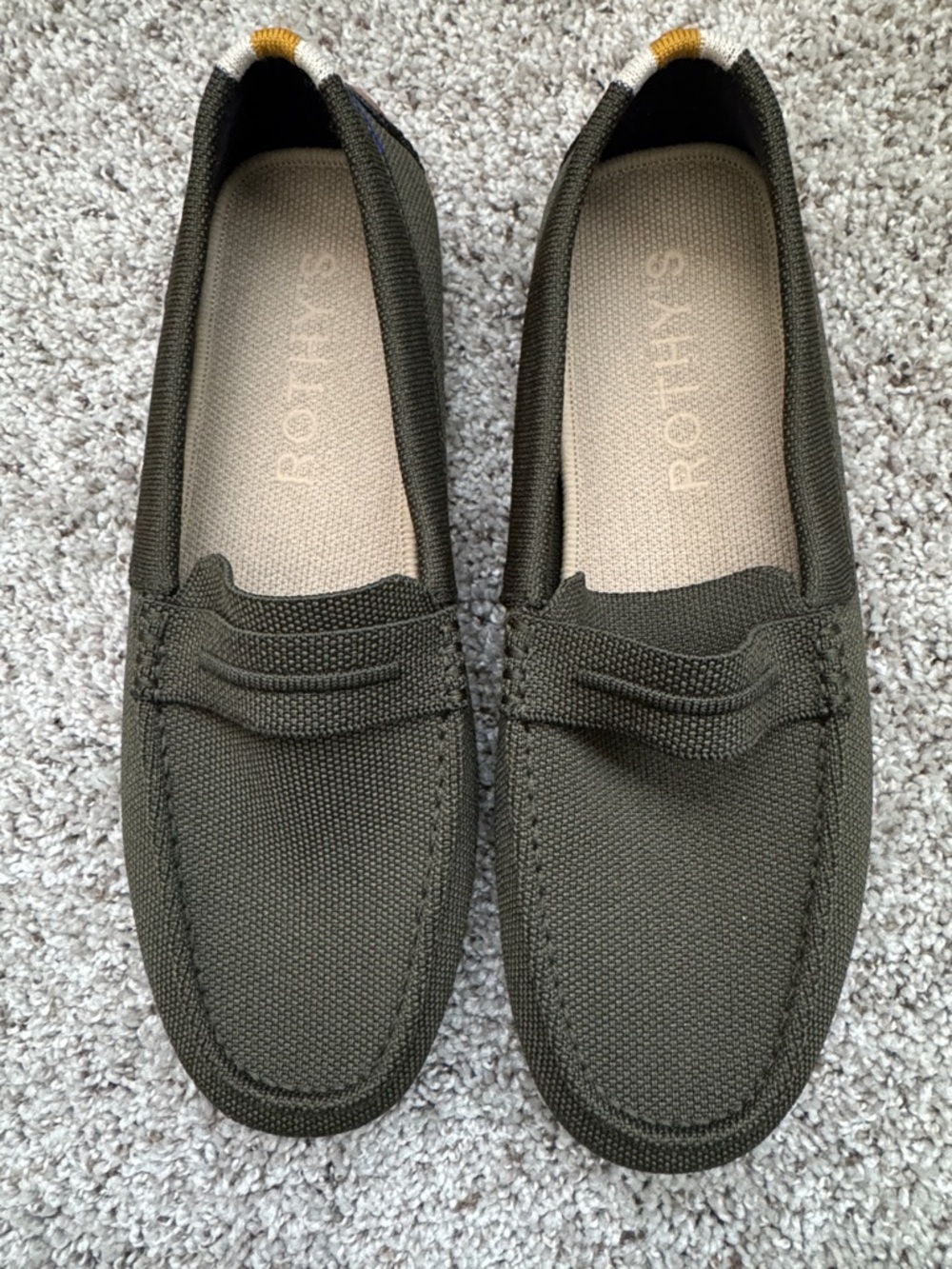 Rothy's Olive Knit Penny Loafers for women